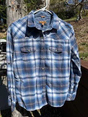 Jachs Girlfriend BEA Flannel Long Sleeve Snap shirt large